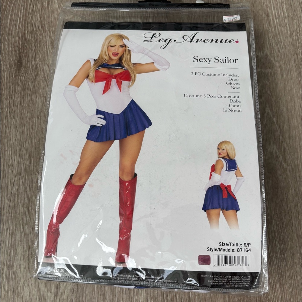 Leg Avenue Nautical Charm Costume with Blue and Red Accents
